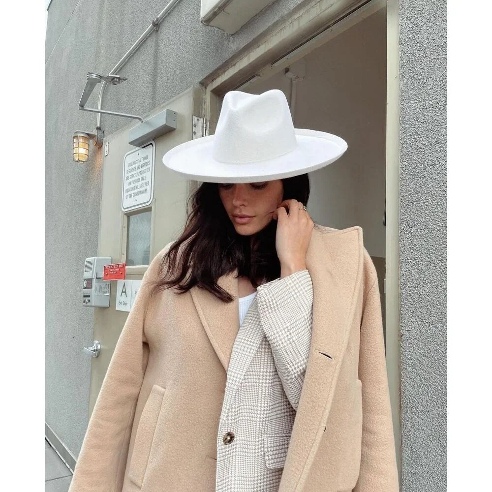 Lack of Color Melodic Fedora Hat in Ivory Medium 57 cm New Beach western